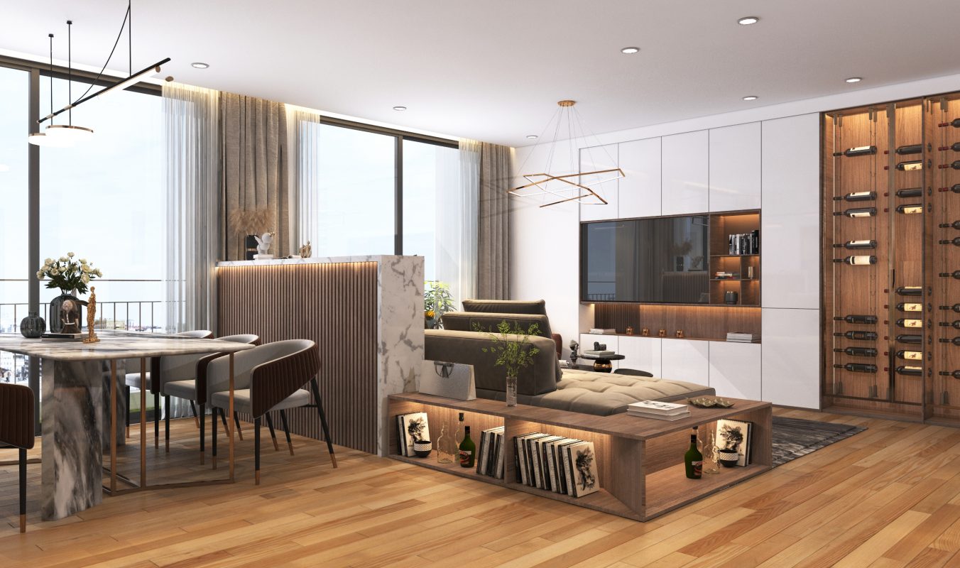 nội thất chung cư Meyhomes Đan Phượng